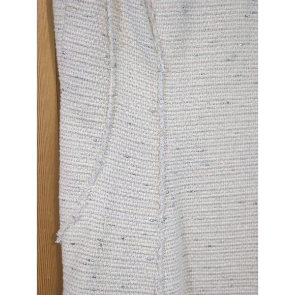 Rebecca Taylor Womens Dress 10 Fringe Tweed Shift Ivory Metallic - Picture 9 of 16